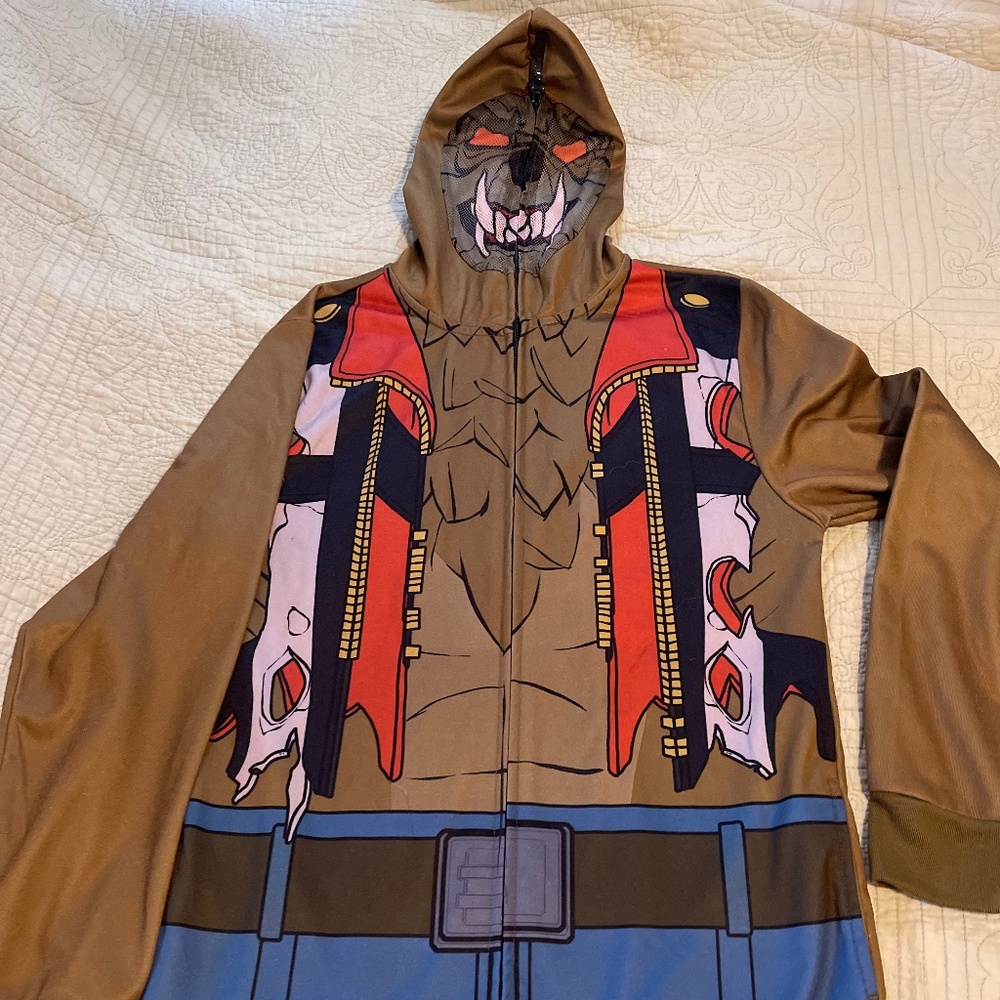 FORTNITE boys hoodie Dire Wolf jacket size XLarge, mesh at eye area